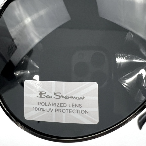 BEN SHERMAN, UNISEX POLARIZED AVIATOR METAL FRAME SUNGLASSES, 100% UV PROTECTION - Picture 7 of 16